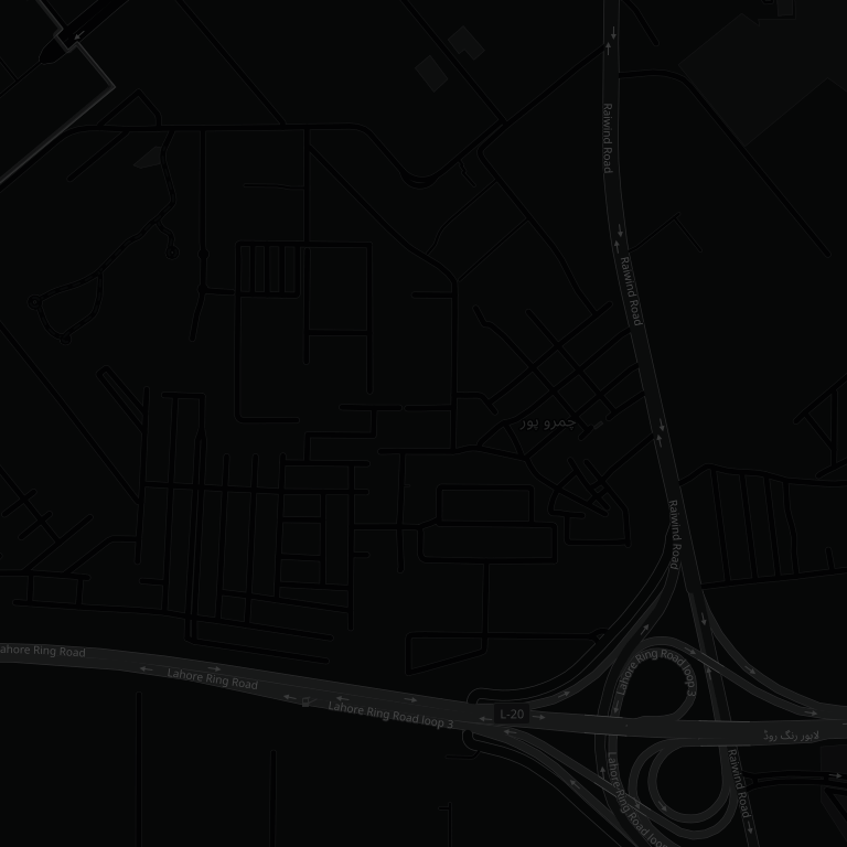 Street map of Chamrupur on Raiwind Road, Lahore, near the Lahore Ring Road interchange. A crosshair marks the clinic.